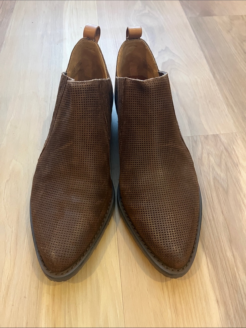 gentle souls Brown Perforated Chelsea Ankle Boots